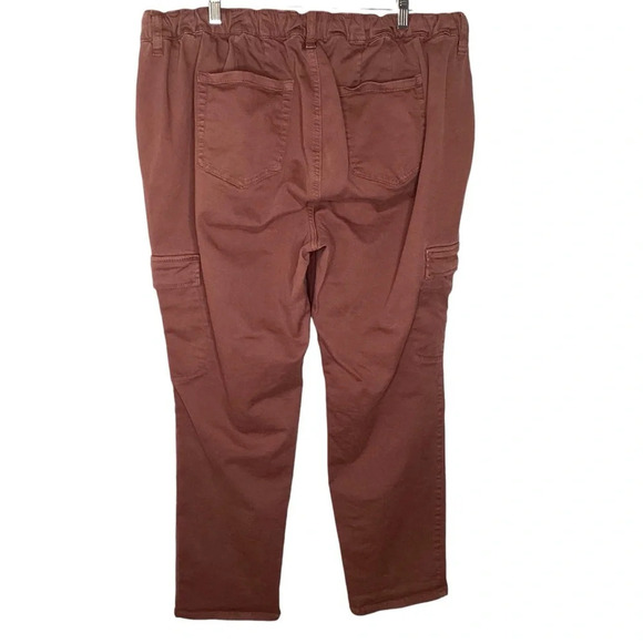 Torrid Pants Women Sz 2X Brown Cargo Straight Leg Pockets Mid-rise Twill Pull On - Picture 7 of 11